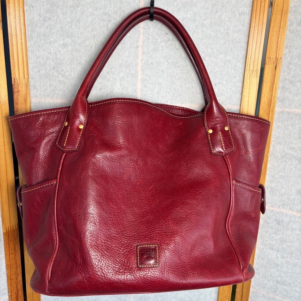 Dooney‎ & Bourke Pebble Grain Kristen Tote Red Burgundy Shoulder Bag